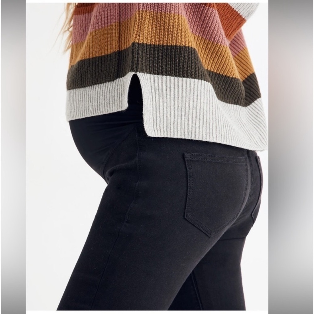 NWT Madewell Maternity Over The Belly Skinny Jeans Preppy Black Lunar Wash Women - Picture 2 of 5